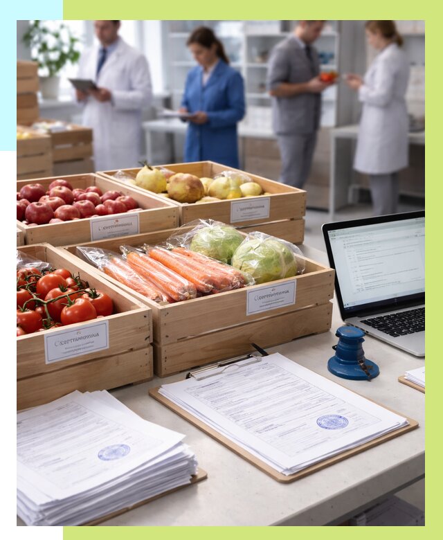 Сертификация овощей и фруктов в Баксане от 8587 р. | Алешин-Бкс