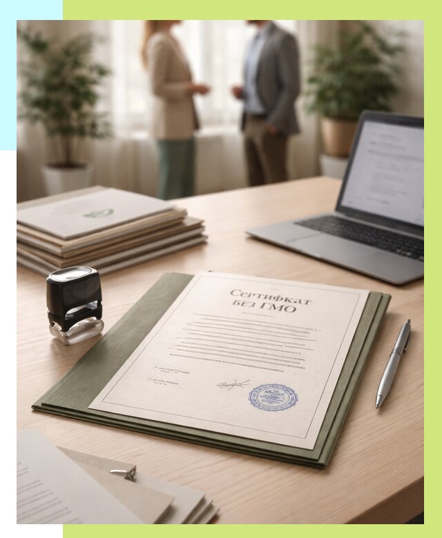 Сертификат без ГМО в Баксане от 7577 р. оформить срочно Алешин-Бкс