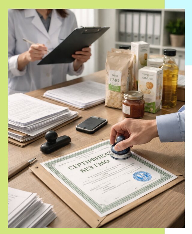 Получение сертификата Без ГМО для продукции в Баксане